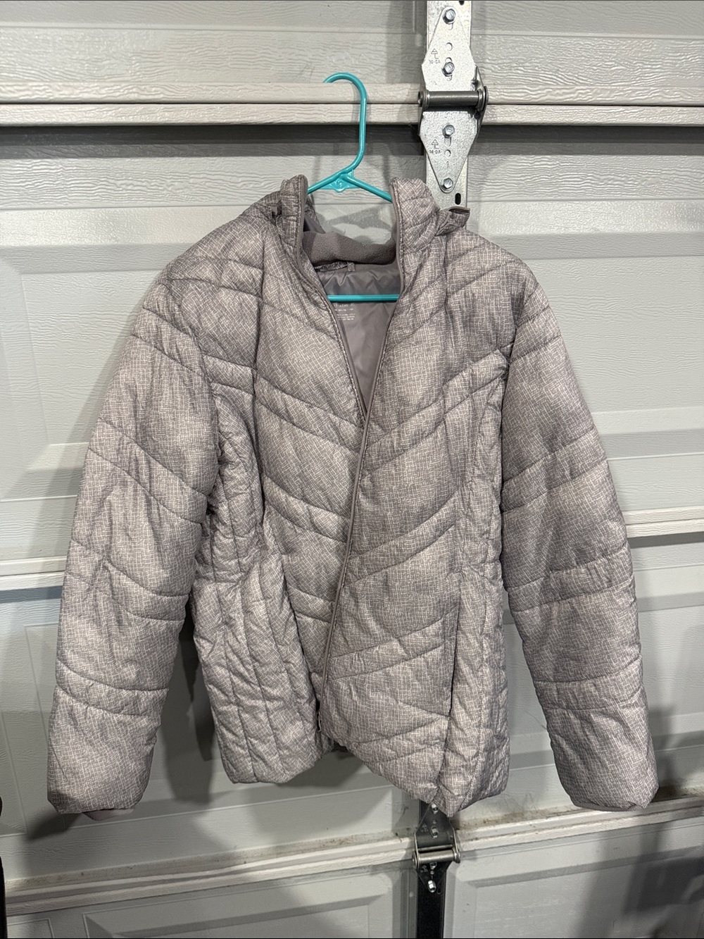 Xersion Light Gray Quilted Hooded Jacket - Picture 4 of 5